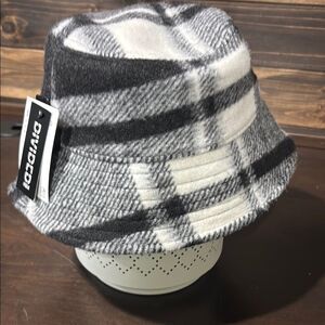 NWT New H&M Black White Plaid Soft Bucket Hat Size XS/S